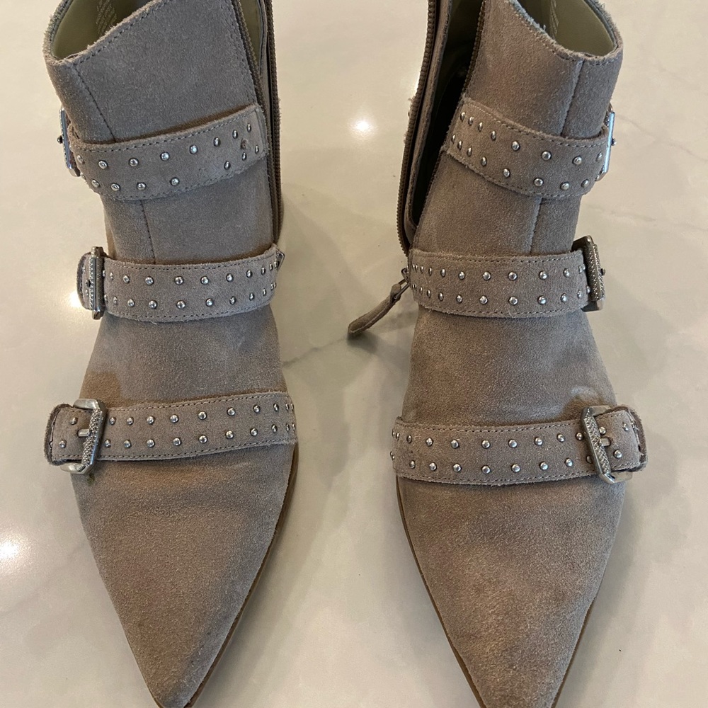 Nine West Taupe suede.